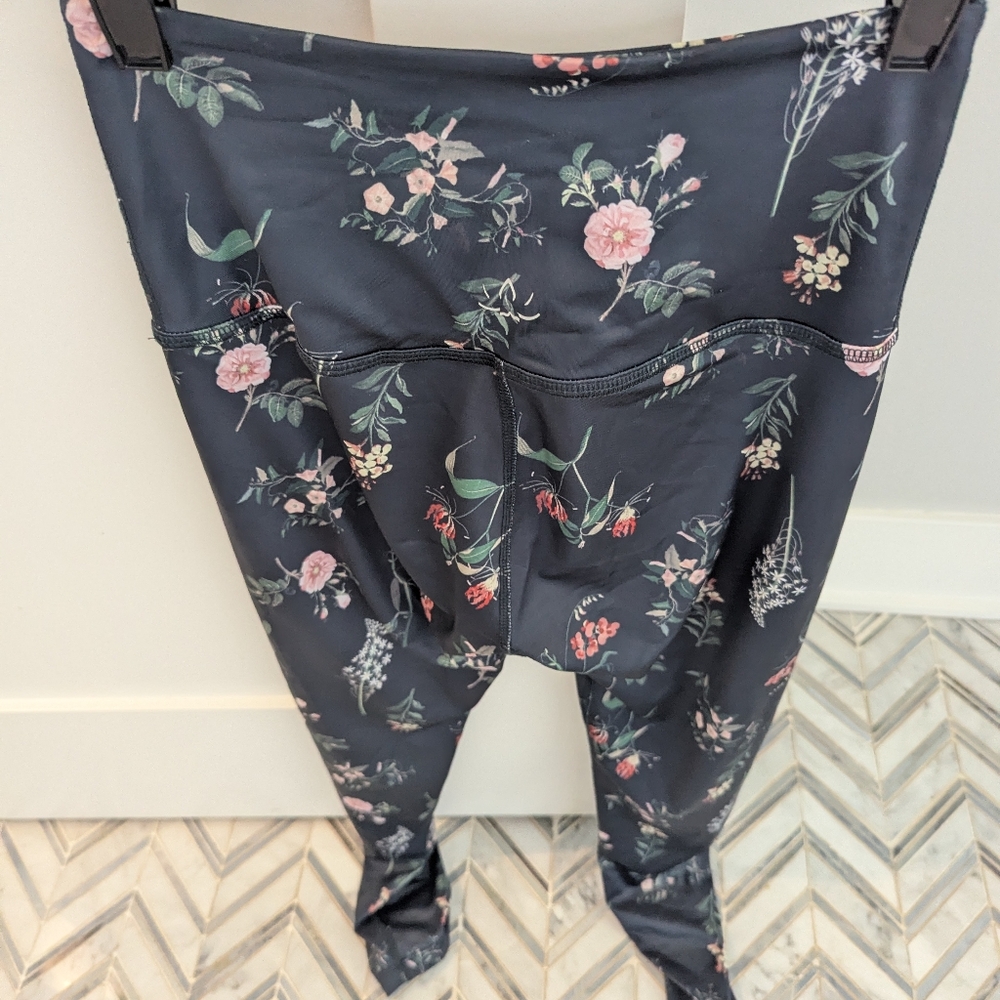 Beyond Yoga Floral Print Pants - Black and Pink - Picture 3 of 5